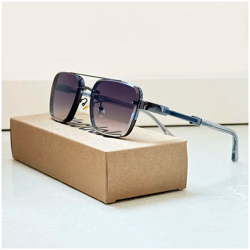 Asleris — Gold Titanium Retro Sunglasses with UV400 Protection