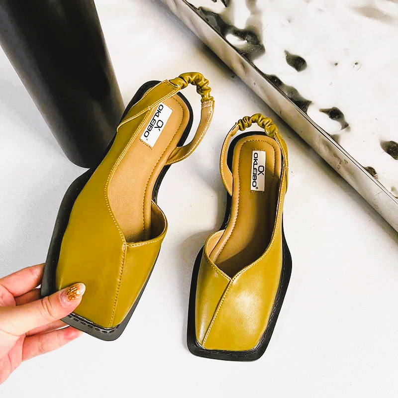 Renleya — Sculptural Slingback Flats with Eco Leather Upper