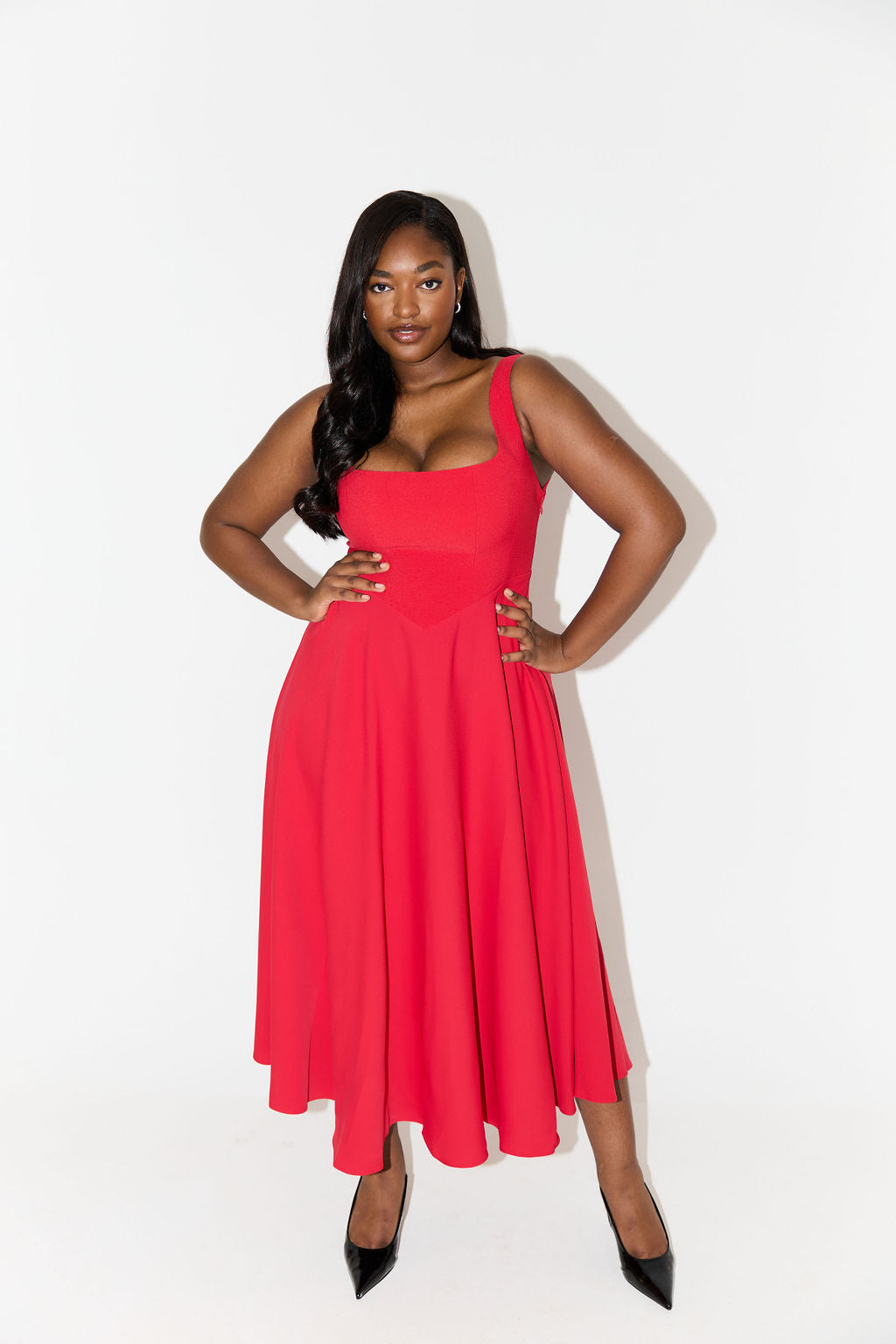 Celestara™ Flow Midi Dress — Own Every Room with Effortless, Jaw-Dropping Elegance