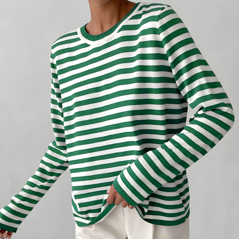 Niora — Organic Cotton Long Sleeve Shirt with Striped Design