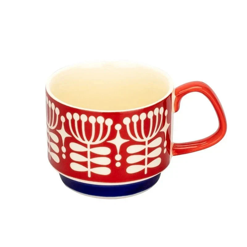 Marlowe Stack Mugs — Midcentury Ceramic Coffee Mugs with Space-Saving Design