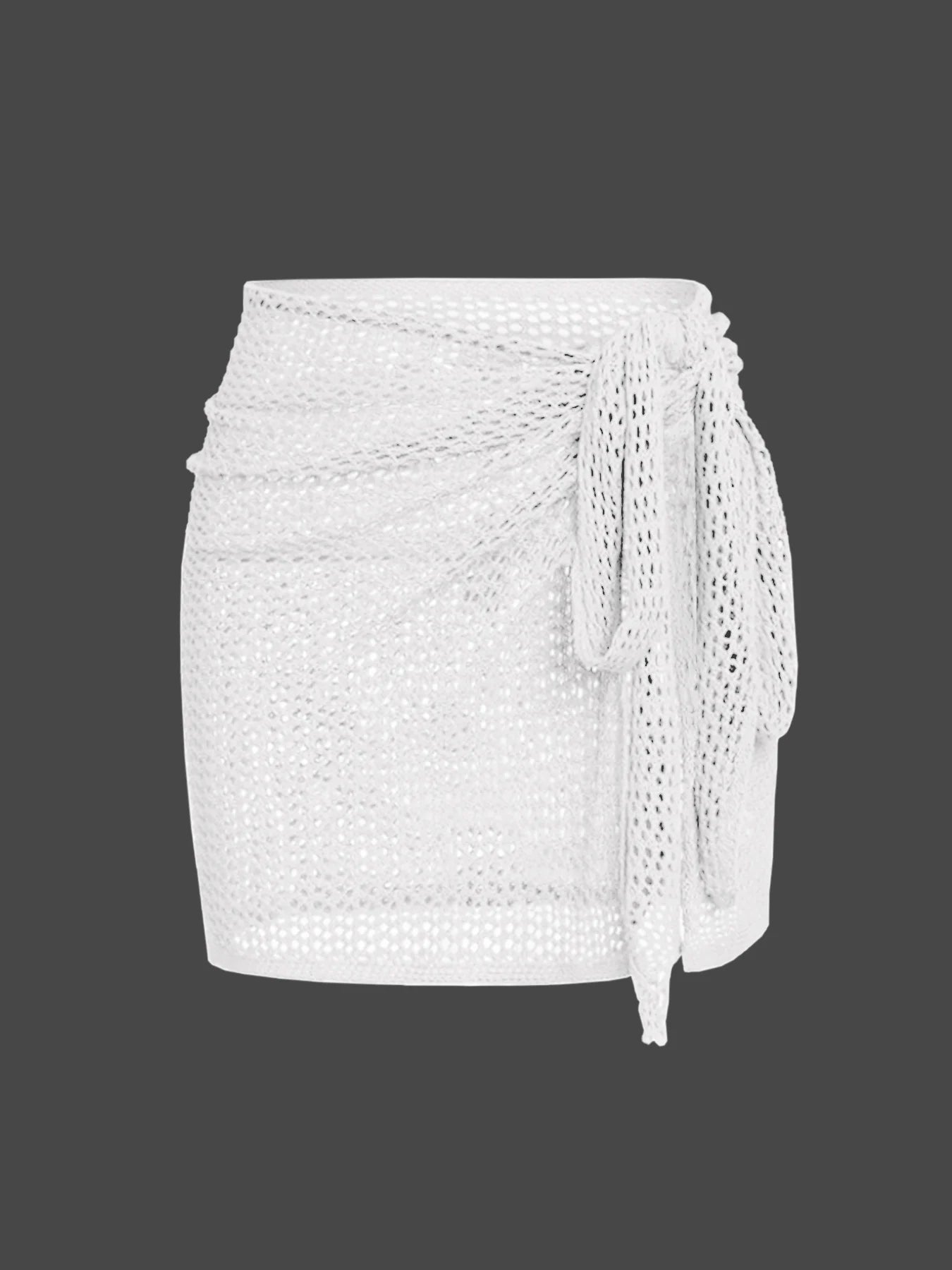 Elira Sheer Mesh Skirt — Lightweight Beach Cover-Up with Adjustable Tie