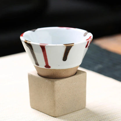 Lamara — Vintage Cone Shaped Ceramic Espresso Cups with Holder