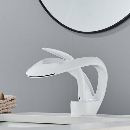 Odda — Modern Waterfall Bathroom Sink Faucet with Single Lever Design