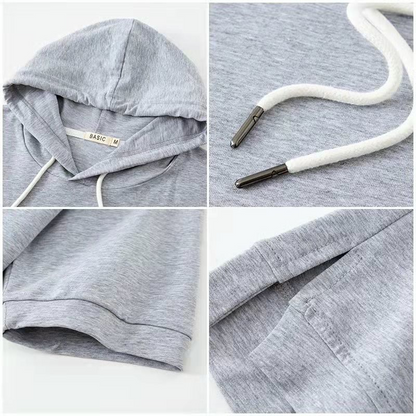 Fintan — Lightweight Short-Sleeve Cotton Blend Hoodie with Adjustable Hood