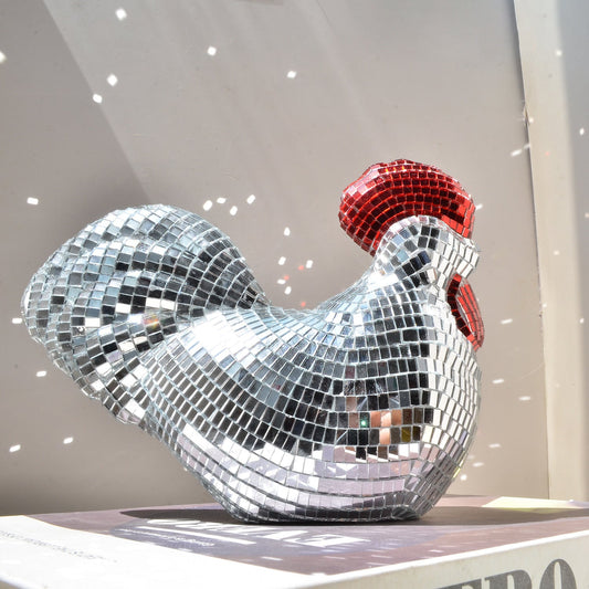 ZelloGlow — Reflective Mosaic Rooster Accent Light with Retro Style