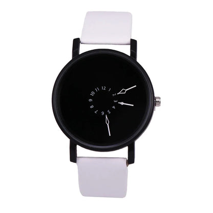 Lumenor — Modern Minimalist Leather Strap Watch with Dual-Dial Face