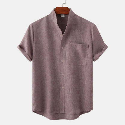 Linton — Lightweight Cotton-Linen Summer Shirt with Mandarin Collar