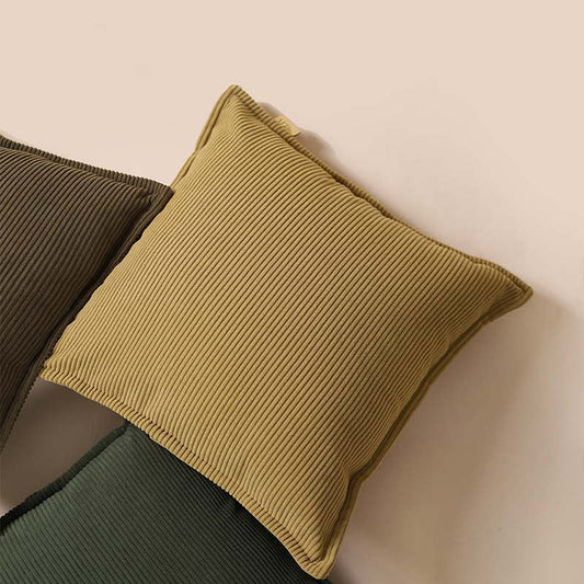 Velora — Ribbed Corduroy Throw Pillow with Earthy Tones