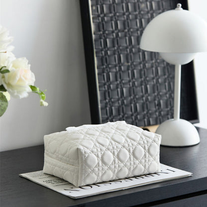 Velora — Quilted Faux Leather Tissue Holder with Modern Design