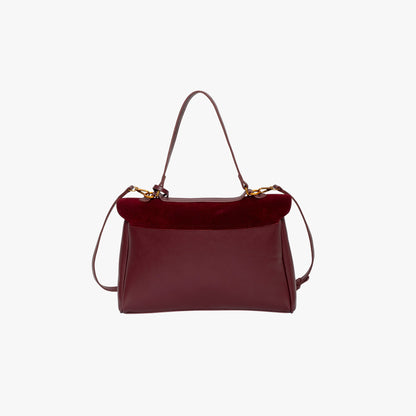 Liora Tote — Faux Suede Shoulder Bag with Turn Lock Closure