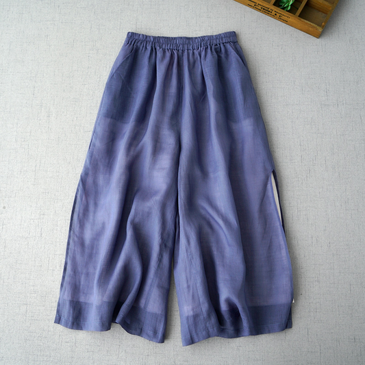 Alora Breeze — Lightweight Cotton-Linen Pants with Side Slits
