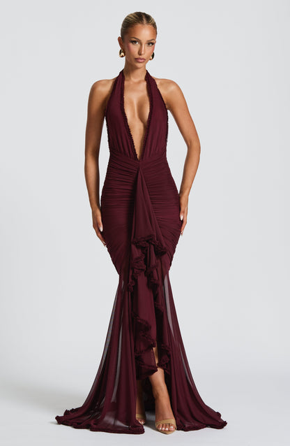 Quorvix Maxi Dress - Cherry Lacquer