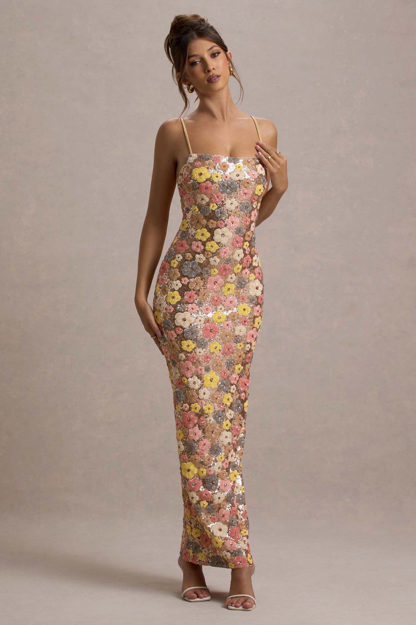 Norla Dress — Lightweight Strapless Floral Midi Dress with Lace-Up Back