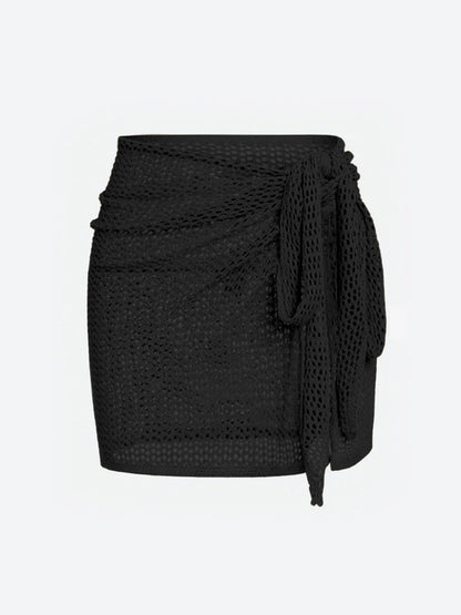 Elira Sheer Mesh Skirt — Lightweight Beach Cover-Up with Adjustable Tie