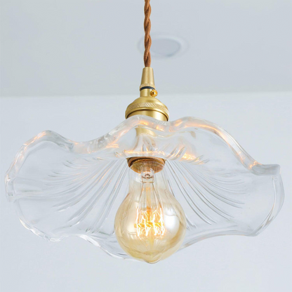 Liora — Floral Glass LED Pendant Light with Warm Glow