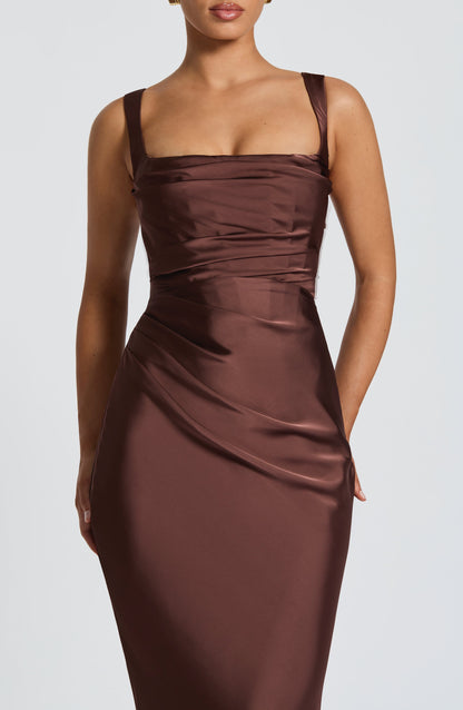 Virelia Maxi Dress - Plum Brown
