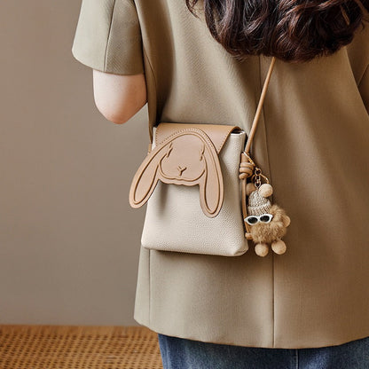 Liora — Women's Genuine Leather Mini Crossbody Phone Bag with Rabbit Design