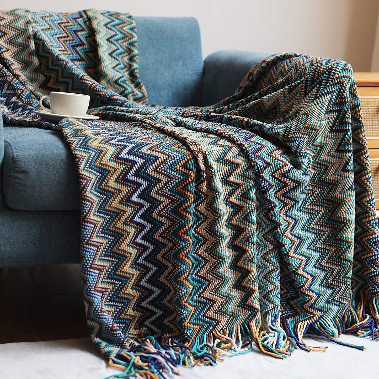 Owen Colorful Chevron Coverlet™ — Wrap Yourself in Bold, Boho Luxury That Wows Every Room