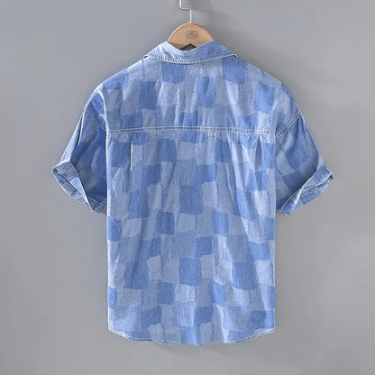 Lomell Shirt — Lightweight Checkered Cotton Blend with Dual Pockets