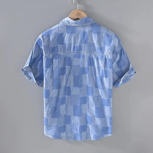 Lomell Shirt — Lightweight Checkered Cotton Blend with Dual Pockets