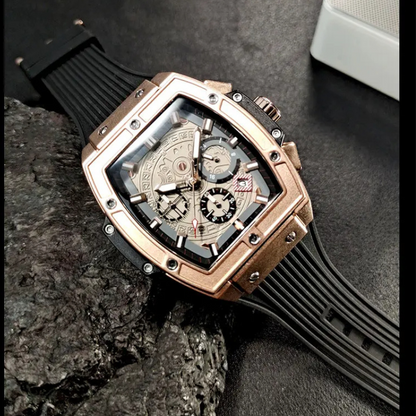 Azore — Aztec-Inspired Chronograph Watch with Silicone Strap