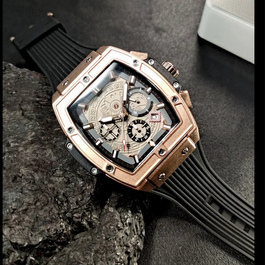 Azore — Aztec-Inspired Chronograph Watch with Silicone Strap