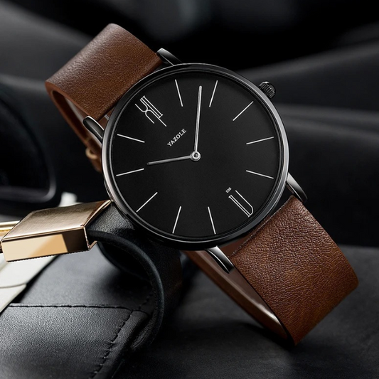Nyren — Ultra-Slim Cowhide Leather Watch with Matte Dial