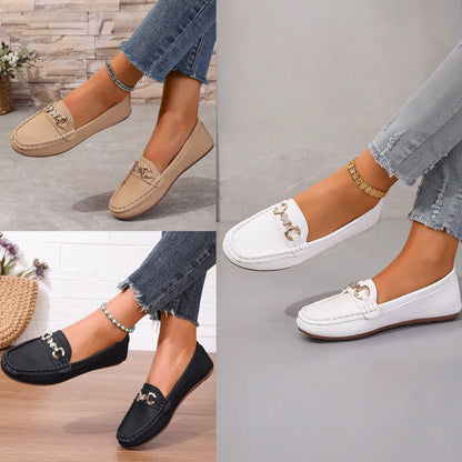 Ardenza — Women’s Slip-On Loafers with Gold Chain Accent for Spring & Autumn