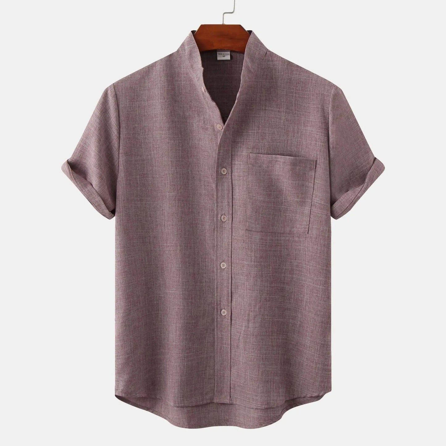 Linton — Lightweight Cotton-Linen Summer Shirt with Mandarin Collar