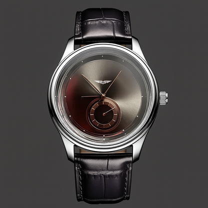 Talix — Dual Dial Leather Strap Watch with Swiss Quartz Movement