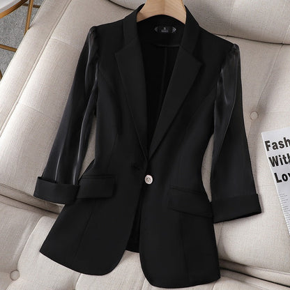 Zevin — Women's Tailored Blazer with Sheer Organza Sleeves