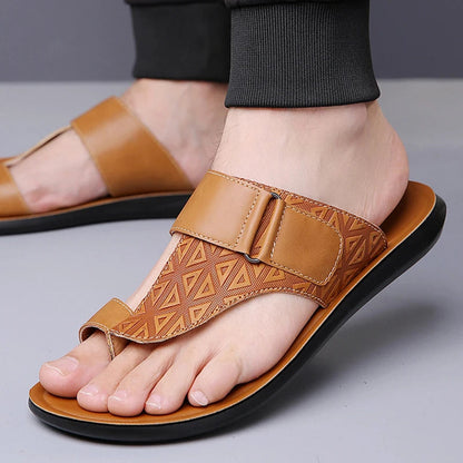 Lerato — Premium Leather Sandals with Cushioned Footbed and Toe-Loop