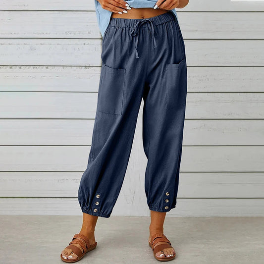 Zerien Cotton-Linen Pants — Breathable Warm-Weather Casual Trousers