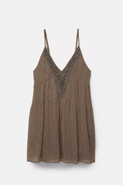 Liora — Beaded Boho Mini Dress with Lightweight Comfort