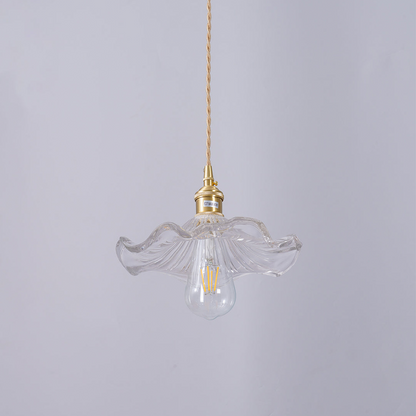 Liora — Floral Glass LED Pendant Light with Warm Glow