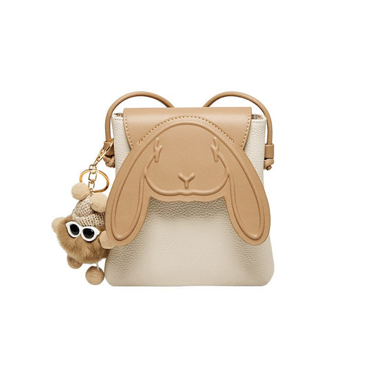 Liora — Women's Genuine Leather Mini Crossbody Phone Bag with Rabbit Design