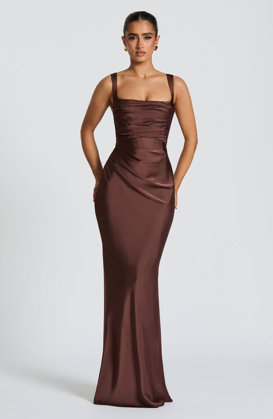 Virelia Maxi Dress - Plum Brown