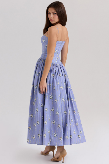 Norla — Cotton Midi Sundress with Vintage Rose Print
