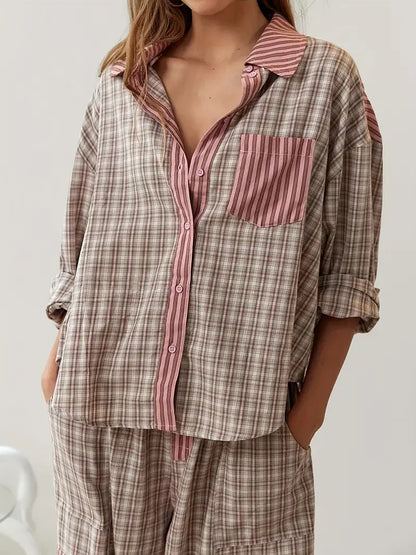 Liora Lounge — Soft Breathable Pajama Set with Adjustable Fit