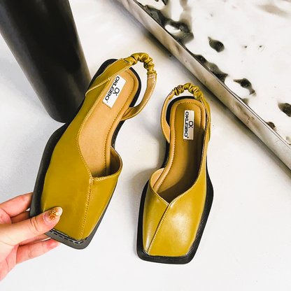 Renleya — Sculptural Slingback Flats with Eco Leather Upper