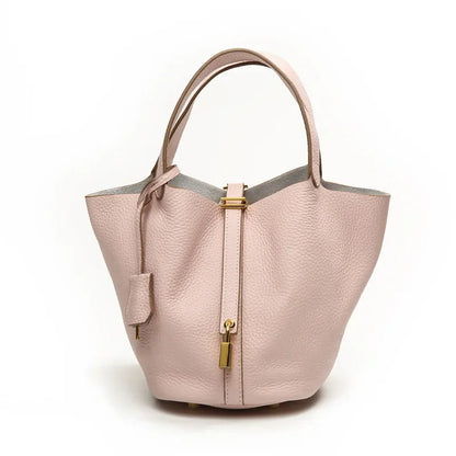 Liora — Handmade Full-Grain Leather Handbag with Zip Closure