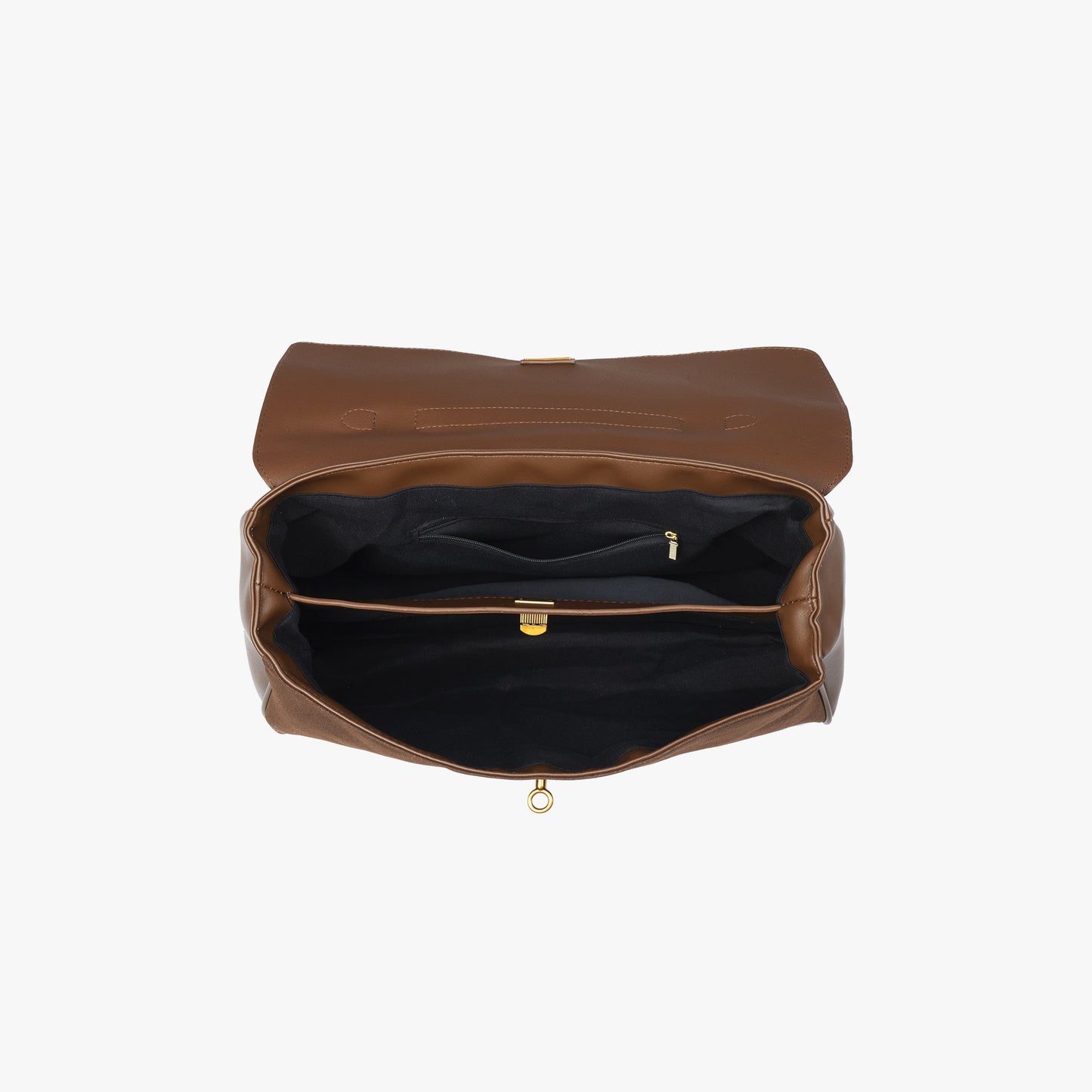 Liora Tote — Faux Suede Shoulder Bag with Turn Lock Closure