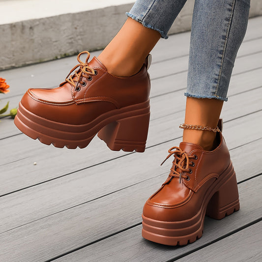Aurelia — Retro Platform Oxfords with Cushioned Comfort