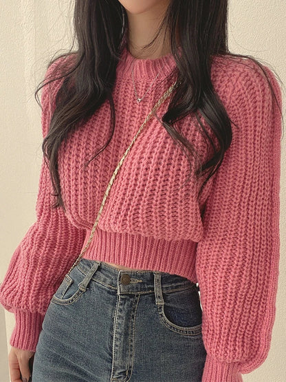 Liora — Vintage Lantern Sleeve Sweater with Loose Fit for Women