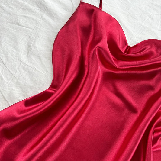 Eloria — Satin 3-Piece Pajama Set with Cowl-Neck Cami