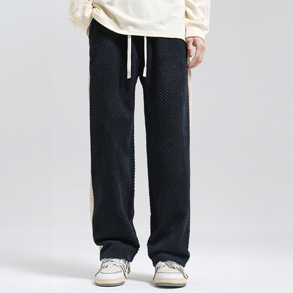 Harlen Waffle Joggers — Textured Corduroy Pants with Side Stripes
