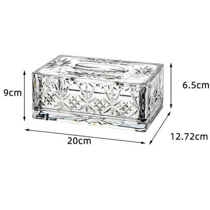 Valen — Faceted Acrylic Tissue Box with Crystal Detailing