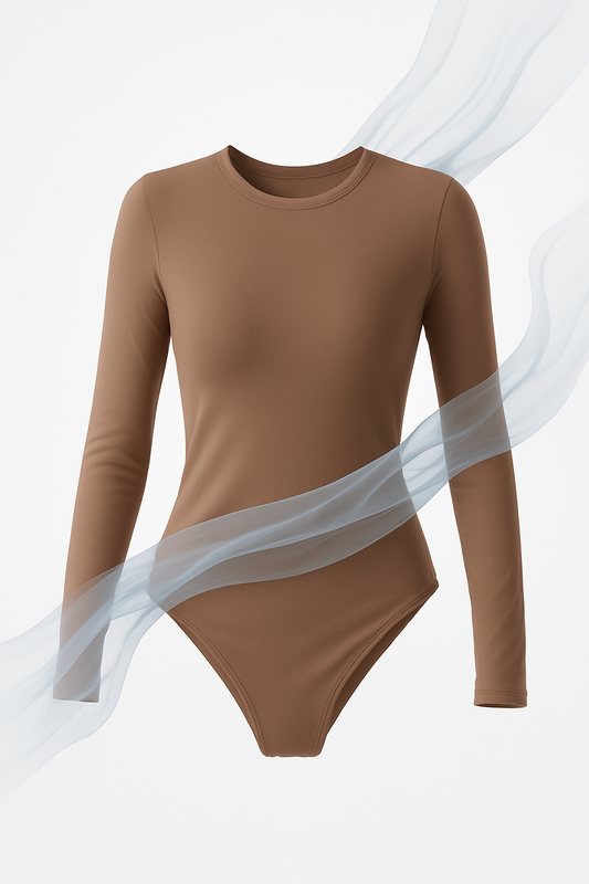 Crew Neck Long-Sleeve Bodysuit - Soft, Second Skin Fit | Nexara