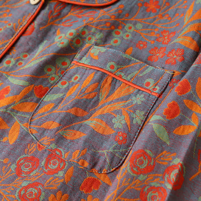 Liora — Floral Jacquard Cotton Loungewear Set with Lightweight Comfort